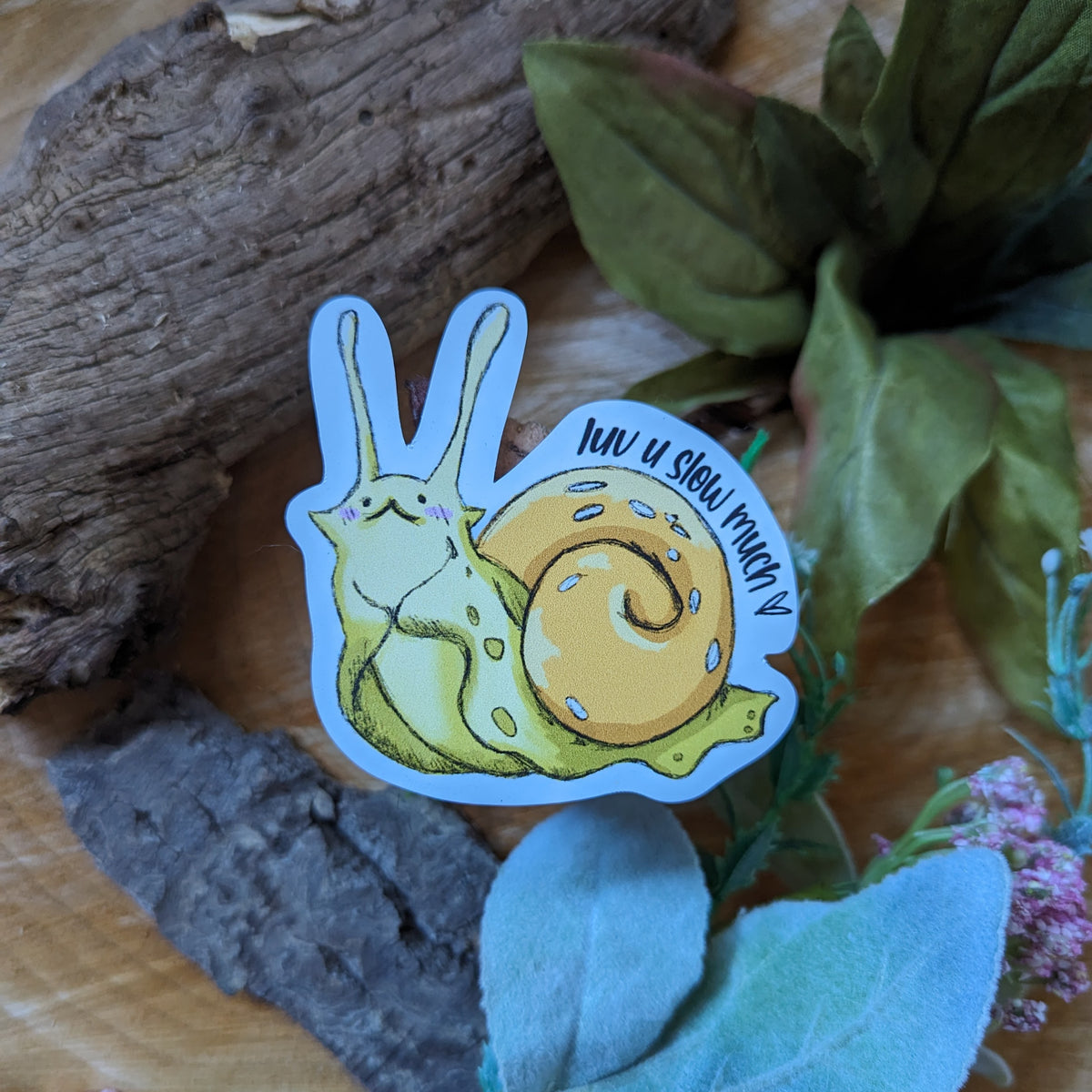 i love u slow much snail sticker