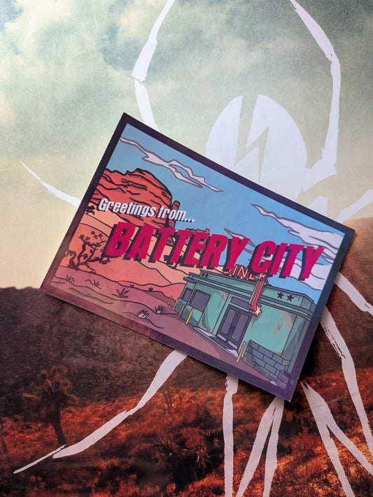 My Chemical Romance "Greetings from Battery City" postcard sticker