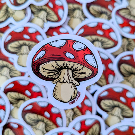 Amanita Mushroom Sticker | Fungi & Nature Art