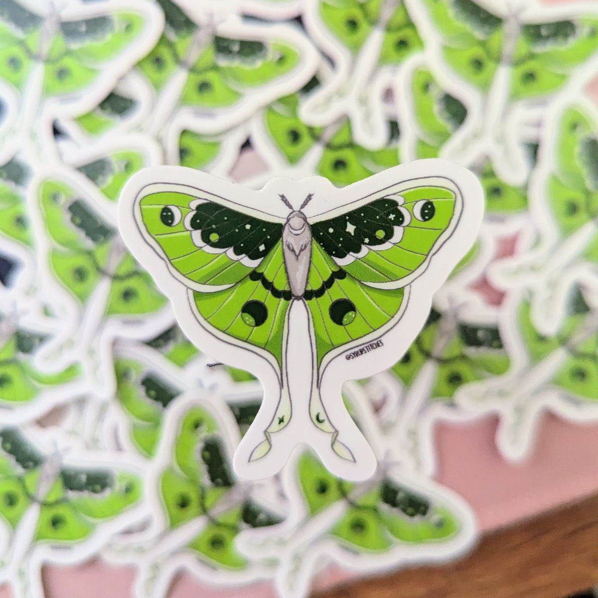 Lunar Moth Sticker | Nature-Inspired Art