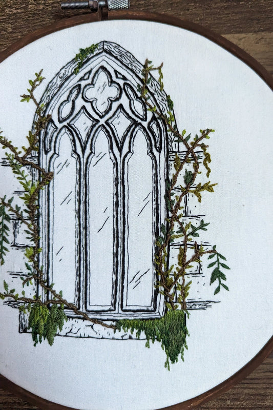 Gothic Arch Embroidery Pattern - Modern Hand Embroidery