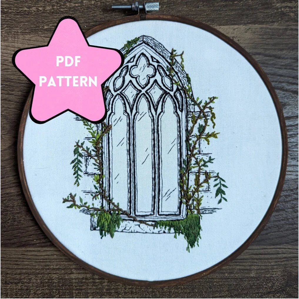 Gothic Arch Embroidery Pattern - Modern Hand Embroidery