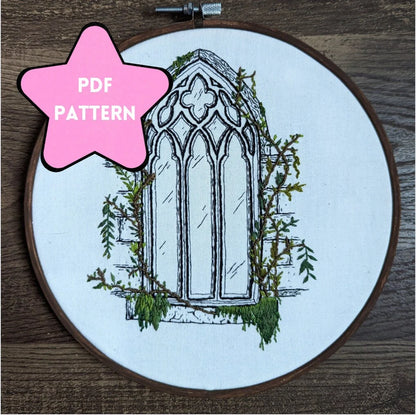 Gothic Arch Embroidery Pattern - Modern Hand Embroidery