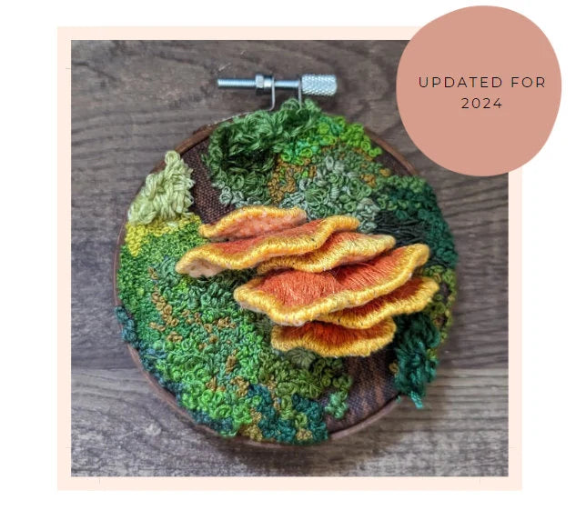 Chicken of the Woods Stumpwork Embroidery DIY Kit (PDF)